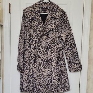 Dana Buchman Animal Print Trench Coat